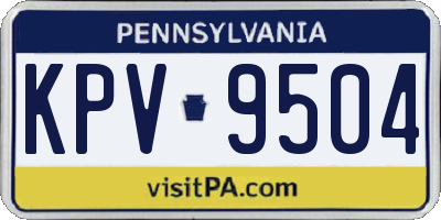 PA license plate KPV9504