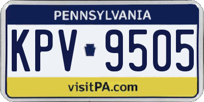 PA license plate KPV9505