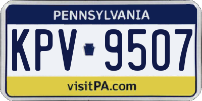 PA license plate KPV9507
