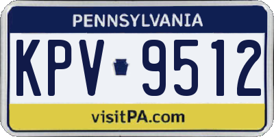 PA license plate KPV9512