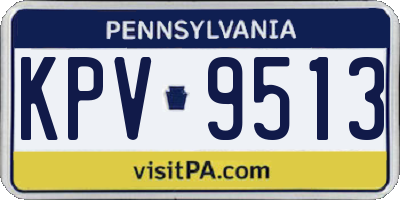 PA license plate KPV9513