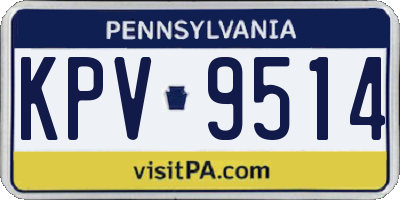 PA license plate KPV9514