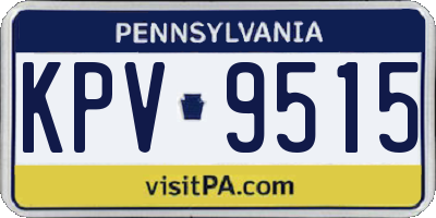 PA license plate KPV9515