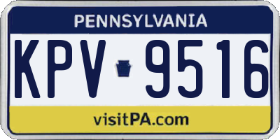 PA license plate KPV9516