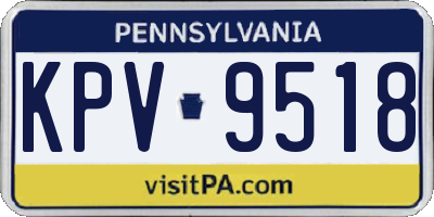 PA license plate KPV9518