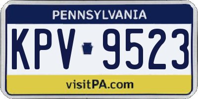 PA license plate KPV9523