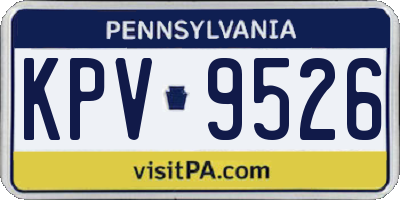 PA license plate KPV9526