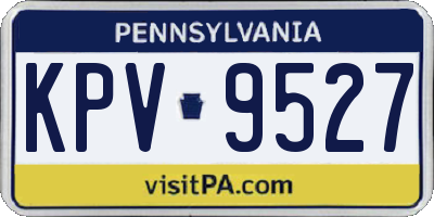 PA license plate KPV9527