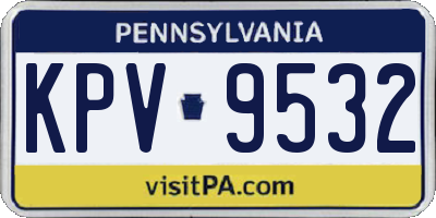 PA license plate KPV9532