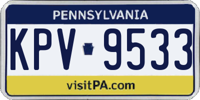 PA license plate KPV9533