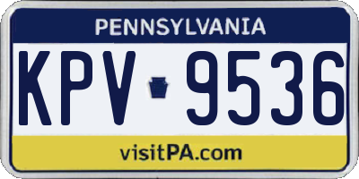 PA license plate KPV9536