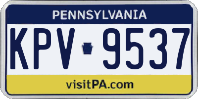 PA license plate KPV9537