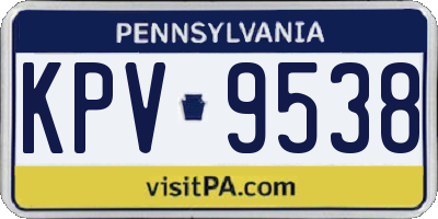 PA license plate KPV9538