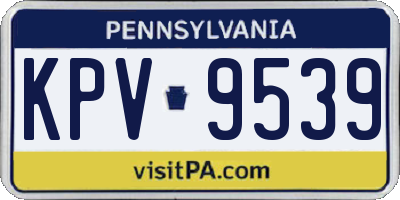 PA license plate KPV9539