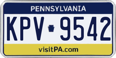 PA license plate KPV9542