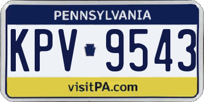 PA license plate KPV9543