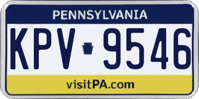 PA license plate KPV9546