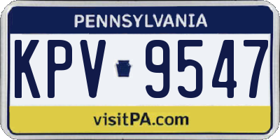 PA license plate KPV9547
