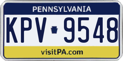 PA license plate KPV9548