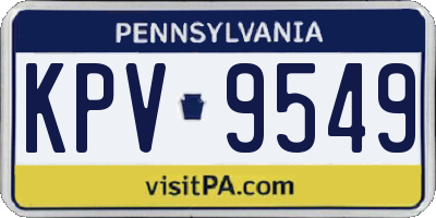 PA license plate KPV9549