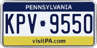 PA license plate KPV9550