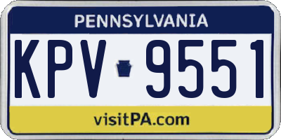 PA license plate KPV9551
