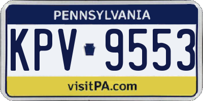 PA license plate KPV9553
