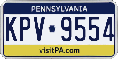 PA license plate KPV9554