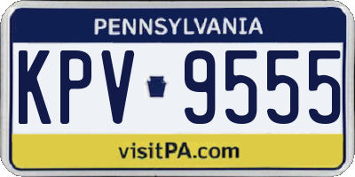 PA license plate KPV9555