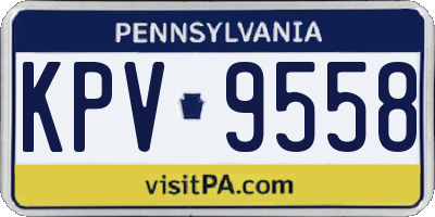 PA license plate KPV9558