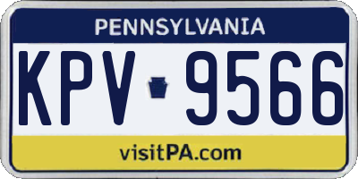 PA license plate KPV9566