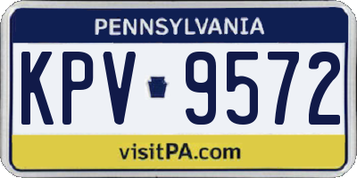 PA license plate KPV9572