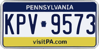 PA license plate KPV9573