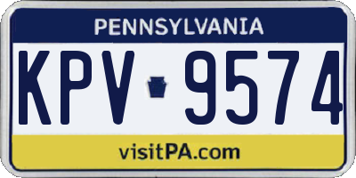 PA license plate KPV9574