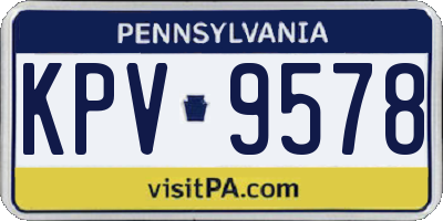 PA license plate KPV9578