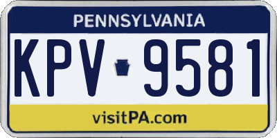 PA license plate KPV9581