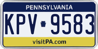 PA license plate KPV9583