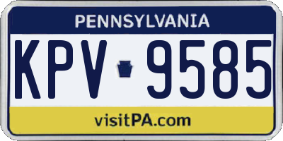 PA license plate KPV9585