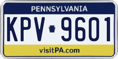 PA license plate KPV9601