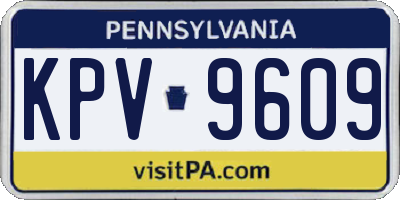 PA license plate KPV9609