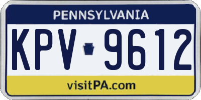 PA license plate KPV9612
