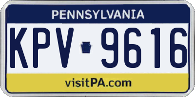 PA license plate KPV9616
