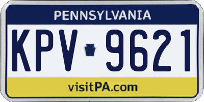PA license plate KPV9621