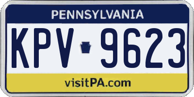 PA license plate KPV9623