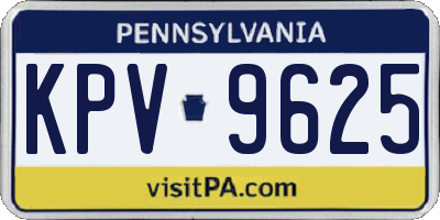 PA license plate KPV9625