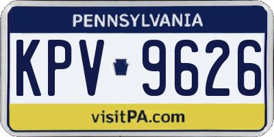 PA license plate KPV9626