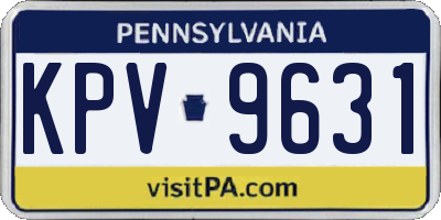 PA license plate KPV9631