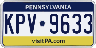 PA license plate KPV9633