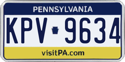 PA license plate KPV9634