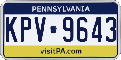 PA license plate KPV9643